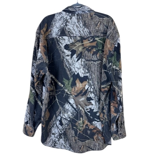 Cabela’s Camo Leaves & Logs Button Down Midweight Shirt Jacket Size XL Tall - Picture 2 of 14